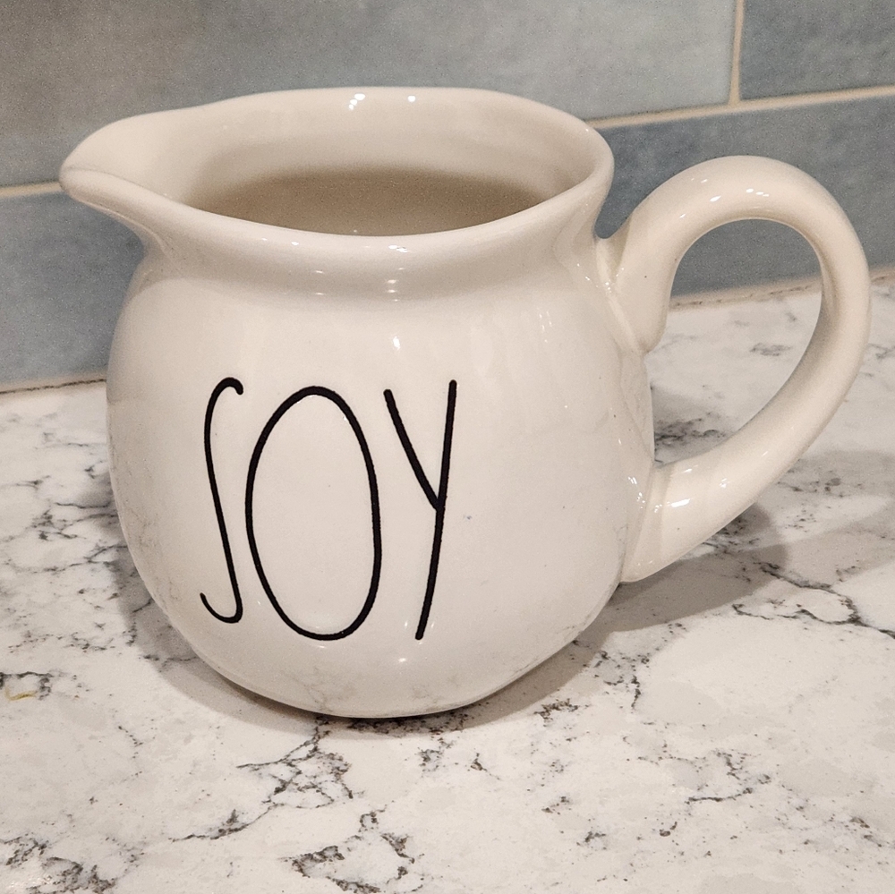 RAE DUNN Soy Sauce Pitcher Milk Creamer Farmhouse Container White & Black
